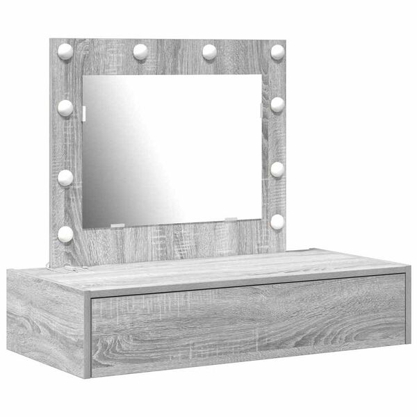 vidaXL Dressing Table Grey 32.68 x 15.75 x 27.56 in Engineered Wood