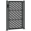 vidaXL Garden Gate Black 39.4x59.1" Steel Cross  Design
