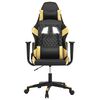 vidaXL Gaming Chair Black and Gold Faux Leather