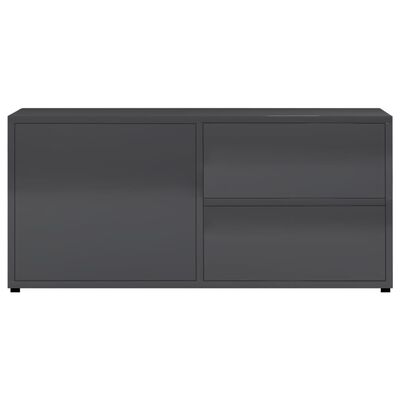 vidaXL TV Stand High Gloss Gray 31.5"x13.4"x14.2" Engineered Wood