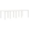 vidaXL Garden Dining Table White 98.43 x 39.37 x 28.74 in Poly Rattan