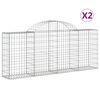 vidaXL Gabion Basket Set of 2 Silver Galvanized iron Large Durable