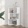 vidaXL Corner Bookcase 3-Tier White 19.7x19.7x40.2" Engineered Wood