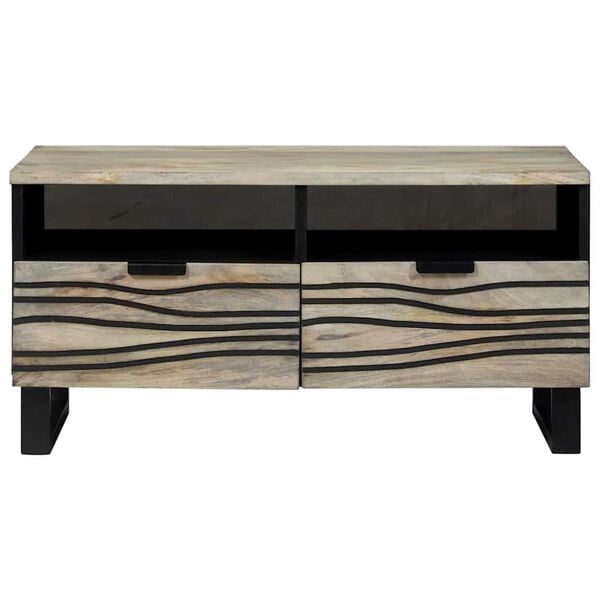vidaXL Coffee Table Beige and Black 31.50 x 21.26 x 15.75 in