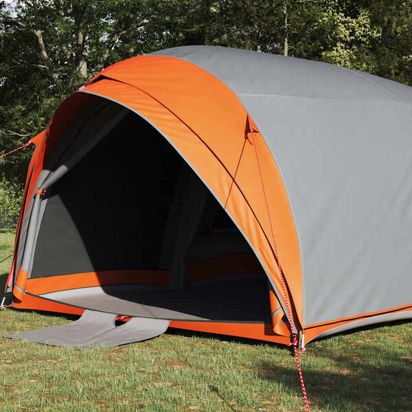 vidaXL Tunnel tent Grey and Orange 161.42 x 112.20 x 77.95 in Taffeta