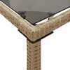 vidaXL Garden Table Beige PE rattan, powder-coated steel, tempered glass