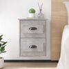 vidaXL Wall-mounted Bedside Cabinet Concrete Grey Engineered Wood