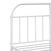 vidaXL Bed Frame White Powder-Coated Steel Double Bed Frame
