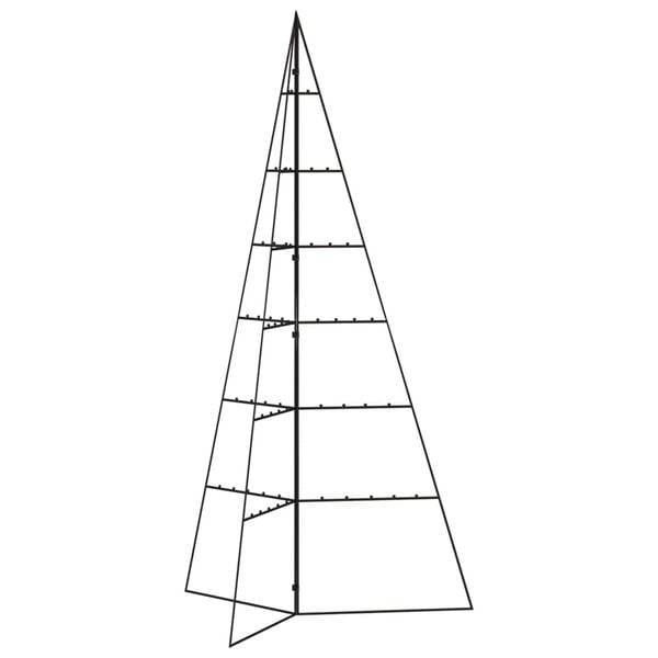 vidaXL Metal Christmas Tree Black Powder-coated steel 55.1 in Foldable