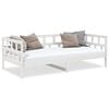 vidaXL Day Bed White Solid Pine Wood Twin