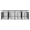 vidaXL Dog Kennel Black Powder-coated steel 80.8 sq ft Durable