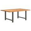 vidaXL Dining Table Light brown Solid oak wood, Powder-coated steel Large