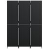 vidaXL Room Divider 3 Panels Black Poly Rattan