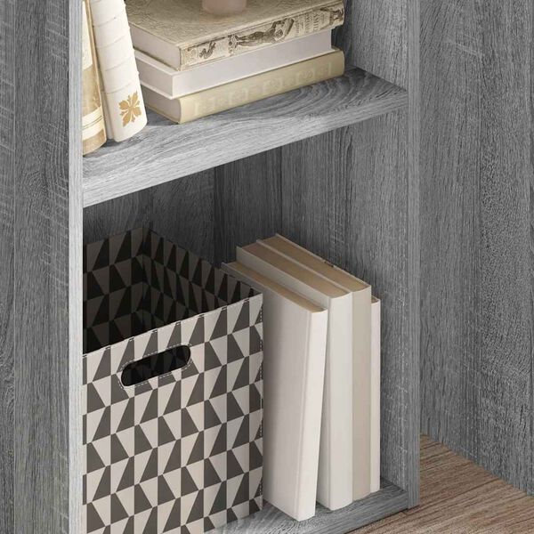 vidaXL Bookcase Grey Sonoma Engineered Wood Bookcase Rectangular