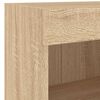 vidaXL TV Wall Unit Sonoma Oak Engineered Wood, Glass Large TV Wall Unit