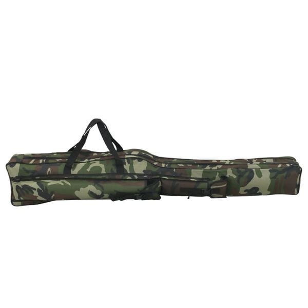 vidaXL Fishing Rod Bag Green Camouflage 63" Oxford Fabric