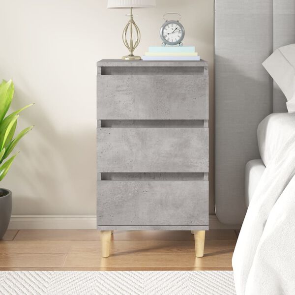 vidaXL Bedside Cabinet Concrete Grey Engineered Wood Medium