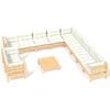 vidaXL Garden Lounge Set Cream, Natural Pine