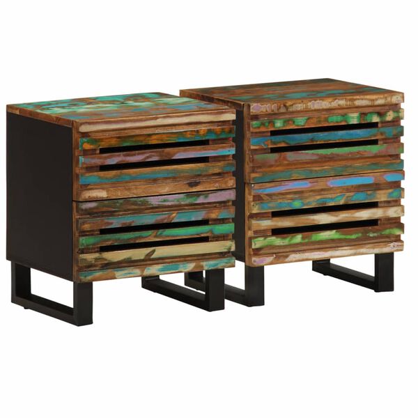 vidaXL Bedside Cabinet Set of 2 Multicolor