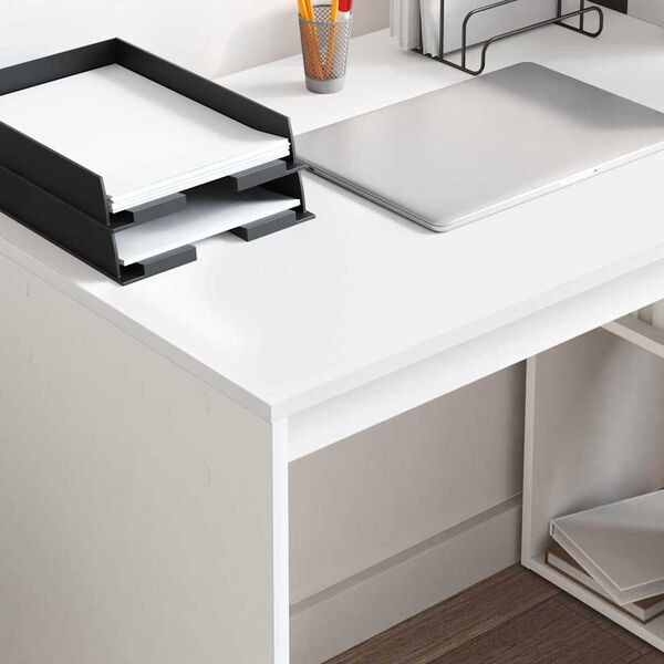 vidaXL Desk with Shelf White 108 x 55 x 103.5 cm Engineered wood