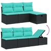 vidaXL 8 Piece Garden Sofa Set with Cushions Black Poly Rattan