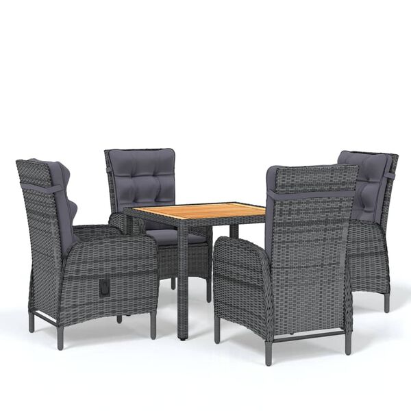 vidaXL Garden Dining Set Grey
