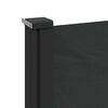 vidaXL Retractable Side Awning Black Polyester with PU coating Large