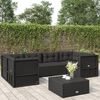 vidaXL Garden Lounge Set Black PE rattan, powder-coated steel Medium