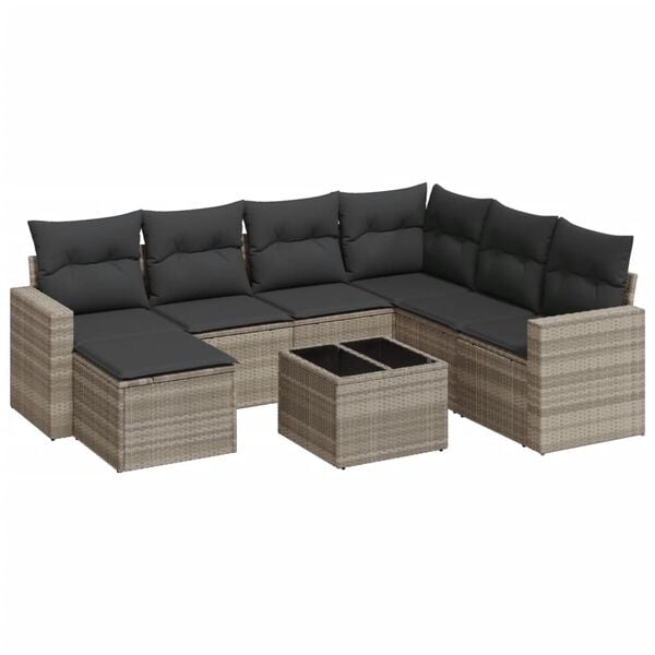 vidaXL Garden Sofa Set Light Grey, Dark Grey