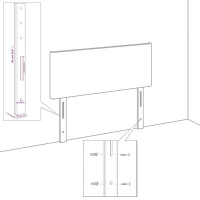 vidaXL Headboard with Ears Light Gray 79.9"x9.1"x30.7"/34.6" Fabric