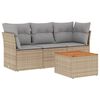 vidaXL Garden Sofa Set Mix Beige PE Rattan Large Adjustable Armrests