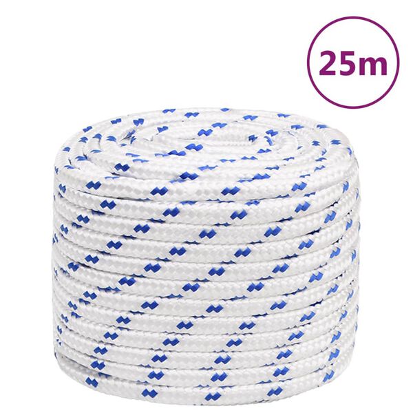 vidaXL Boat Rope White 0.63 " 82.0 ' Polypropylene
