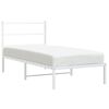 vidaXL Bed Frame White Powder-Coated Steel Single Bed Frame