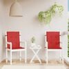 vidaXL Lowback Chair Cushion Set of 2 Red Oxford fabric (100% polyester)