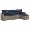 vidaXL 5 Piece Patio Sofa Set with Cushions Gray Poly Rattan