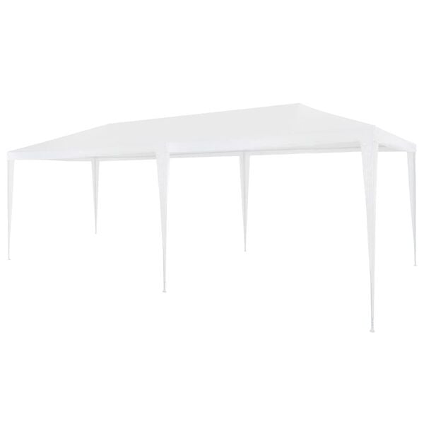 vidaXL Party Tent White Polyethylene and Steel 10x20 ft Folding