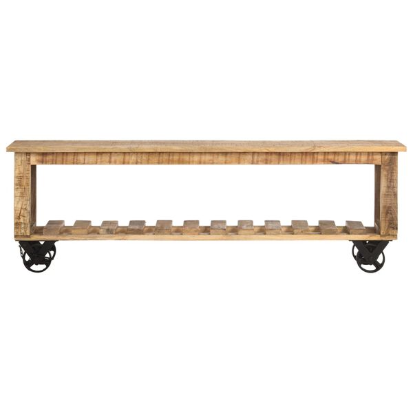 vidaXL TV Stand 51.2"x11.8"x16.5" Rough Mango Wood