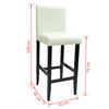 vidaXL Bar Stool Set of 6 Cream white PVC, Cotton, Polyester, Wooden legs