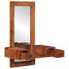 vidaXL Wall Mirror Honey Glass, Solid Acacia Wood Medium Mirror