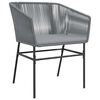 vidaXL Garden Dining Set with Cushion 9 pcs Grey Powder-Coated Steel