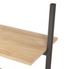 vidaXL Leaning Shelf Light Brown and Black Engineered Wood and Steel