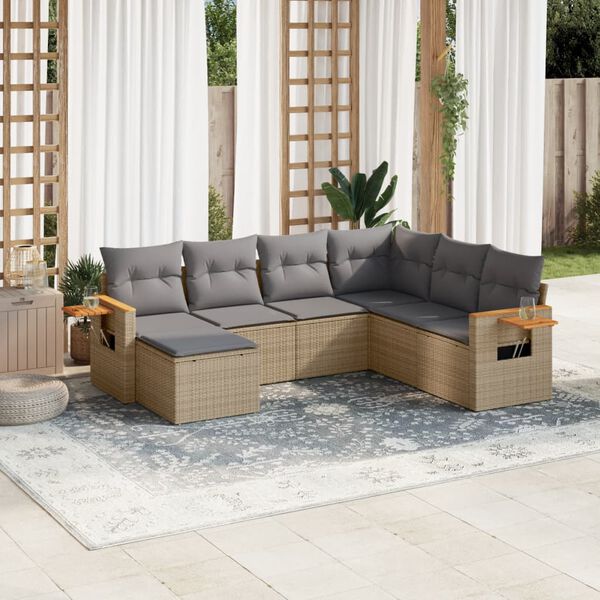 vidaXL Garden Sofa Set Beige