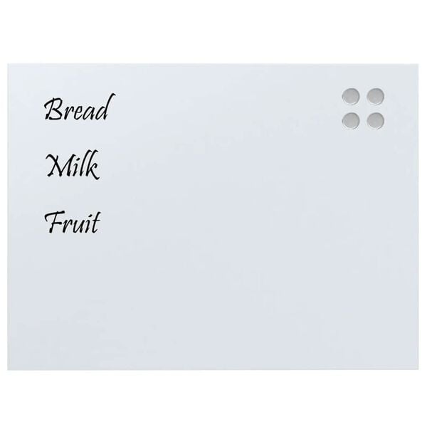vidaXL Wall-mounted Magnetic Board White 31.5"x23.6" Tempered Glass