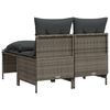 vidaXL Garden Sofa Set Grey Poly rattan Medium Removable Covers