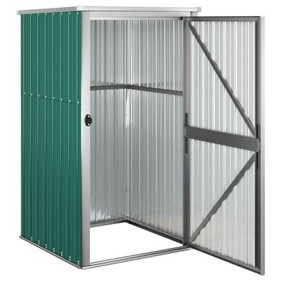 vidaXL Garden Tool Shed Green 34.6"x35"x63.4" Galvanized Steel