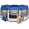 vidaXL Dog Playpen Blue Polyester Medium Collapsible Dog Playpen