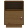 vidaXL Bedside Cabinet Honey Brown Solid Pinewood, Faux Leather
