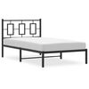 vidaXL Metal Bed Frame without Mattress with Headboard Black 39.4"x78.7"