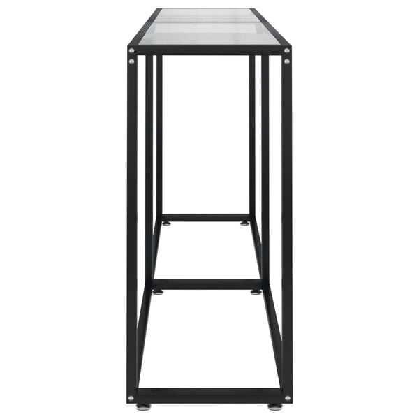 vidaXL Console Table Transparent Tempered glass, powder-coated steel