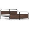 vidaXL Bed Frame Brown oak Steel, Engineered wood Double